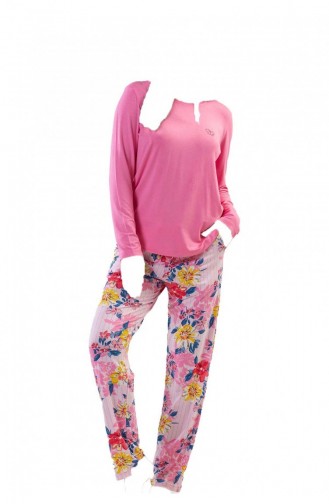 Uzun Kol Pijama Takım Pembe