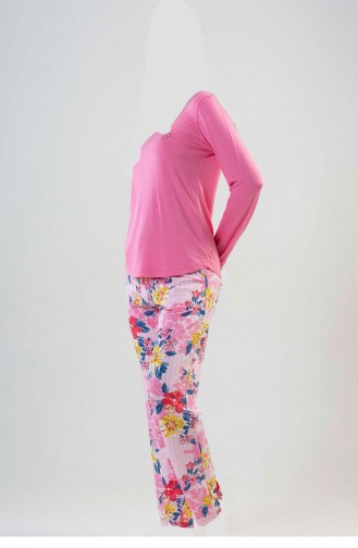 Uzun Kol Pijama Takım Pembe