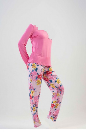 Uzun Kol Pijama Takım Pembe