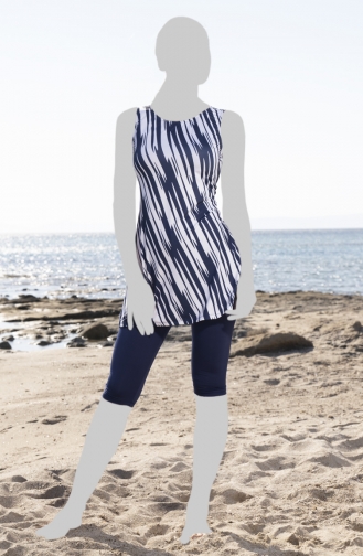 Maillot de Bain Hijab Bleu Marine 23702-01