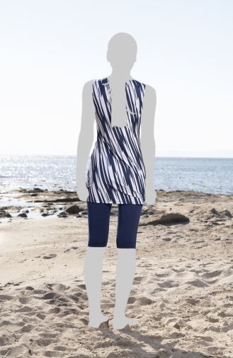 Maillot de Bain Hijab Bleu Marine 23702-01