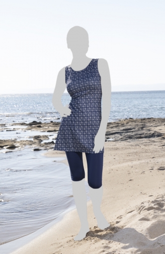 Maillot de Bain Hijab Bleu Marine 23705-01