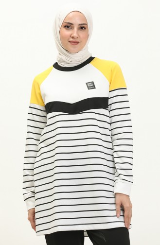 Striped Tracksuit Set 70055-04 white Yellow 70055-04