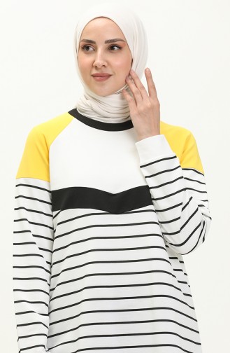 Striped Tracksuit Set 70055-04 white Yellow 70055-04