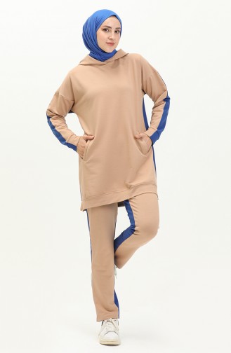 Hooded Tracksuit Set 71080-01 Beige 71080-01