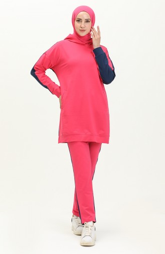 Hooded Track Suit Set 71080-02 Fuchsia 71080-02