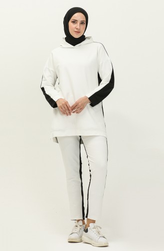 Hooded Tracksuit Suit Set  71080-03 Cream 71080-03