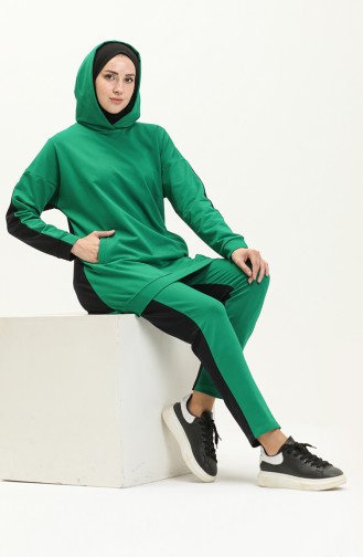 Hooded Tracksuit Set 71080-04 Green 71080-04