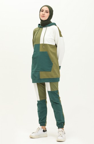 Hooded Tracksuit Set 71088-03 Oil Green 71088-03