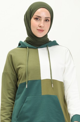 Ensemble de Survêtement à Capuche 71088-03 Vert Huile 71088-03