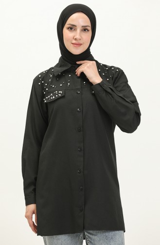 Chemise à Perles 2087-01 Noir 2087-01