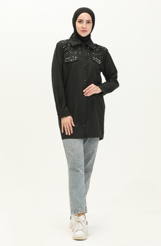 Black Overhemdblouse 2087-01