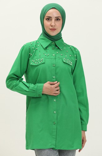 Pistachio Green Overhemdblouse 2087-02