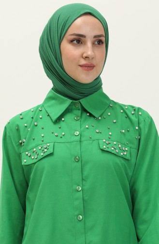 Pistachio Green Overhemdblouse 2087-02