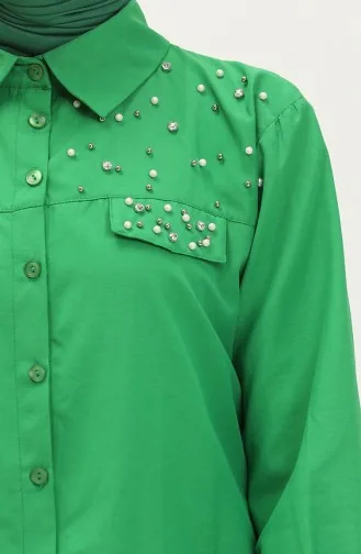 Chemise à Perles 2087-02 Vert Pistache 2087-02