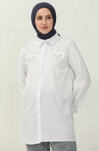 White Overhemdblouse 2087-03