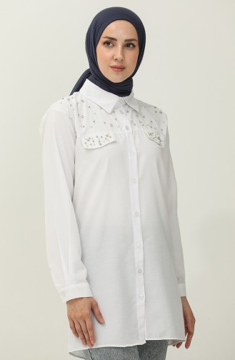 White Overhemdblouse 2087-03
