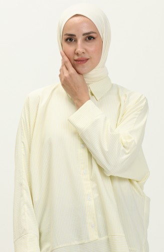 Slit Detailed Shirt 70042-02 Yellow 70042-02