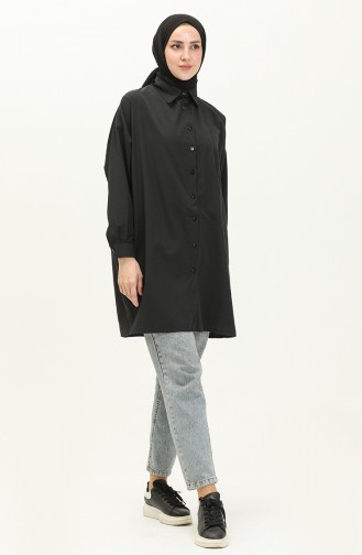Oversize Hemd Tunika 70001-01 Schwarz 70001-01