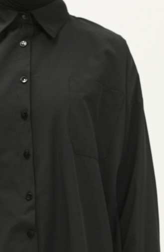 Oversize Gömlek Tunik 70001-01 Siyah