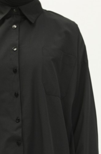 Oversize Hemd Tunika 70001-01 Schwarz 70001-01