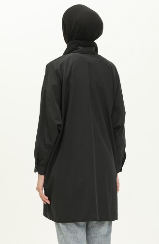 Oversize Gömlek Tunik 70001-01 Siyah