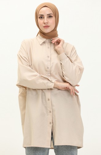 Oversize Shirt Tunic 70001-02 Beige 70001-02