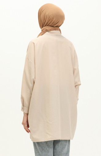 Oversize Shirt Tunic 70001-02 Beige 70001-02