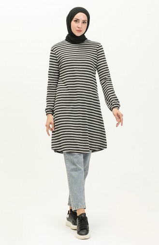 Striped Tunic 8594-01 Black 8594-01