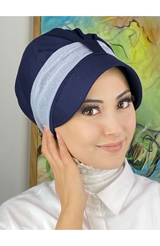 Navy Blue Ready to Wear Turban 19FSPK116-01