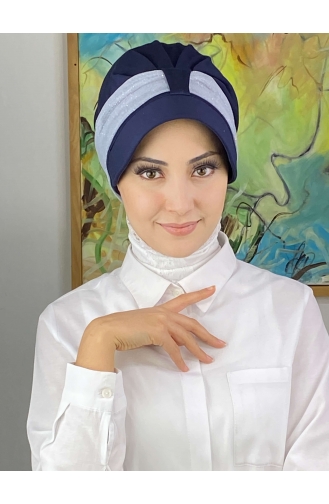 Navy Blue Ready to Wear Turban 19FSPK116-01