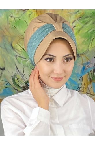 Mint green Ready to wear Turban 19FSPK45-10