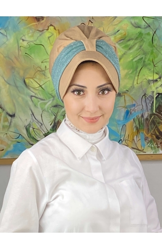 Mint green Ready to wear Turban 19FSPK45-10