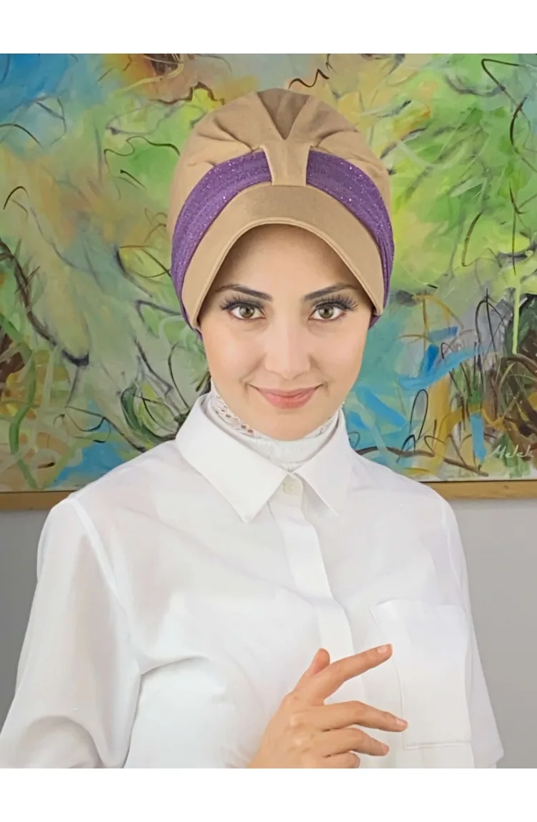 Turban Pret-a-Porter Couleur Lilas 19FSPK45-11