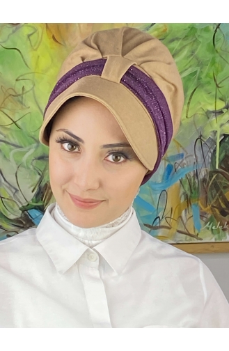 Dark Purple Ready to Wear Turban 19FSPK45-04