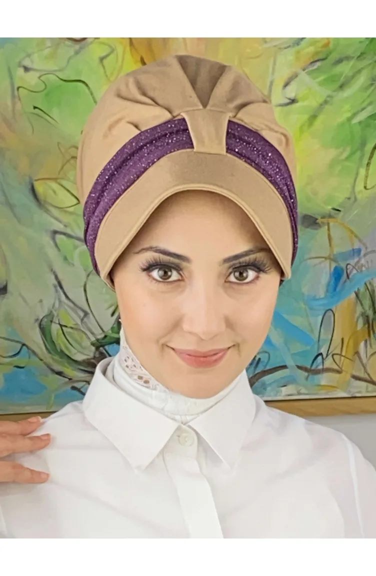 Dark Purple Ready to Wear Turban 19FSPK45-04