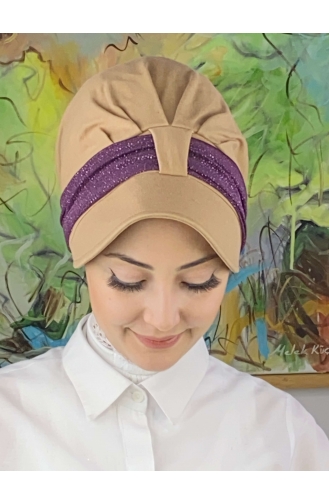 Dark Purple Ready to Wear Turban 19FSPK45-04