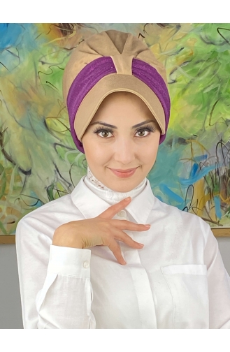 Light Camel Ready to wear Turban 19FSPK45-07