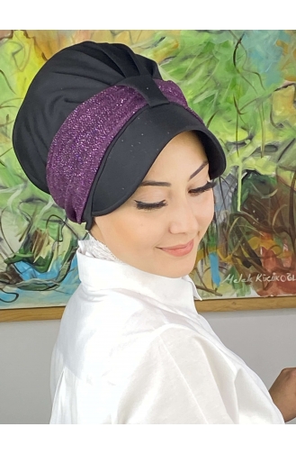 Dunkelviolett Praktischer Turban 19FSPK30-11