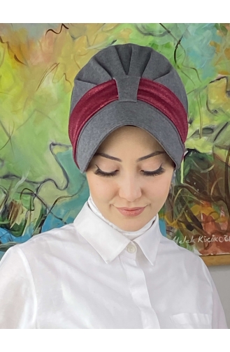 Claret red Ready to wear Turban 19FSPK87-01