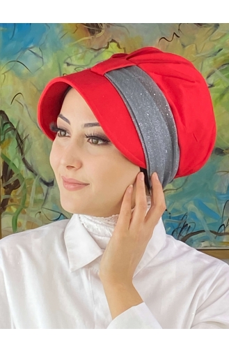 Red Ready to Wear Turban 19FSPK110-01