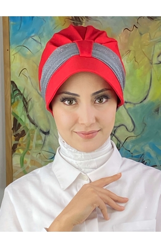 Red Ready to Wear Turban 19FSPK110-01