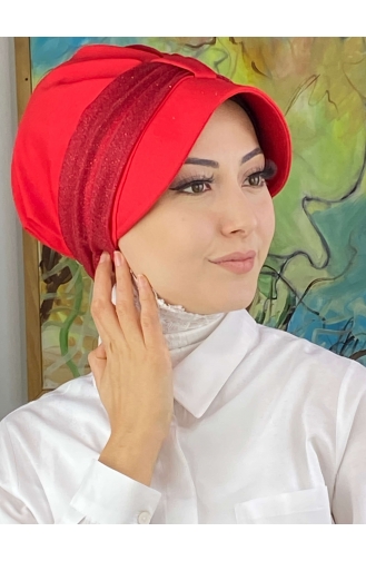 Red Ready to wear Turban 19FSPK110-02