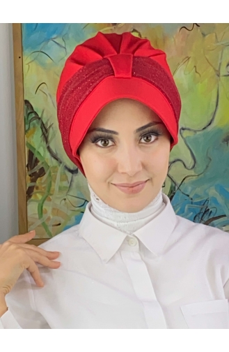 Red Ready to wear Turban 19FSPK110-02