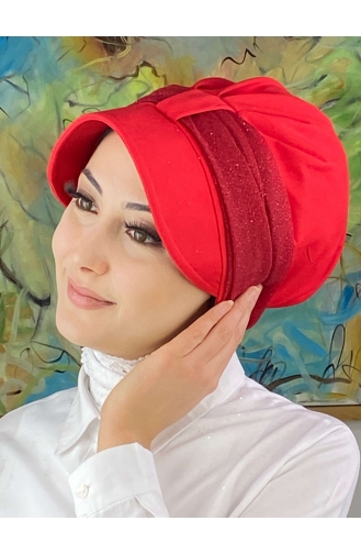 Red Ready to wear Turban 19FSPK110-02