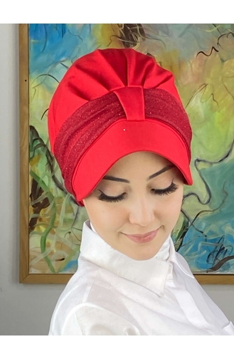 Red Ready to wear Turban 19FSPK110-02