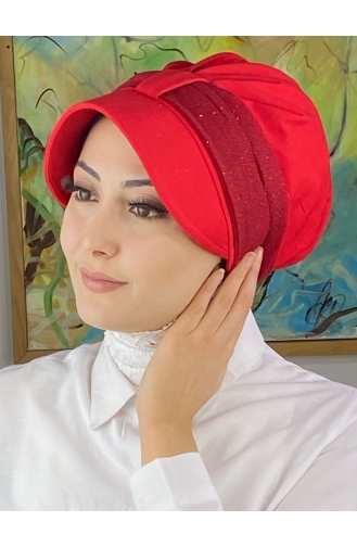 Red Ready to wear Turban 19FSPK110-02