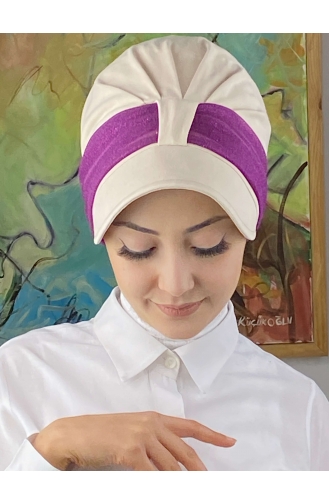 Lilac Color Ready to Wear Turban 19FSPK72-07