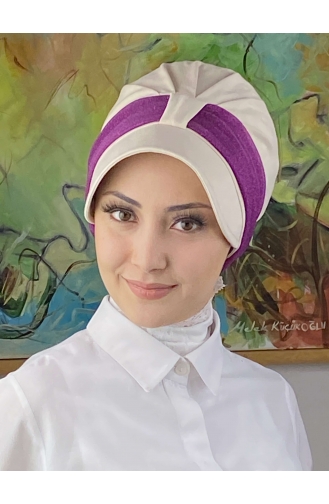 Lilac Color Ready to Wear Turban 19FSPK72-07