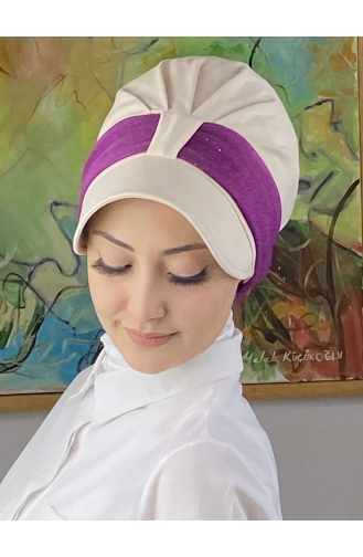 Lilac Color Ready to Wear Turban 19FSPK72-07